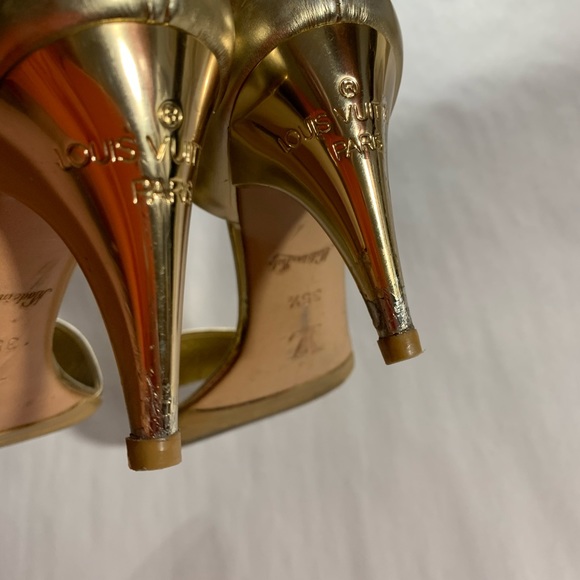 authentic LOUIS VUITTON size 35.5 metallic sandals - Picture 8 of 15